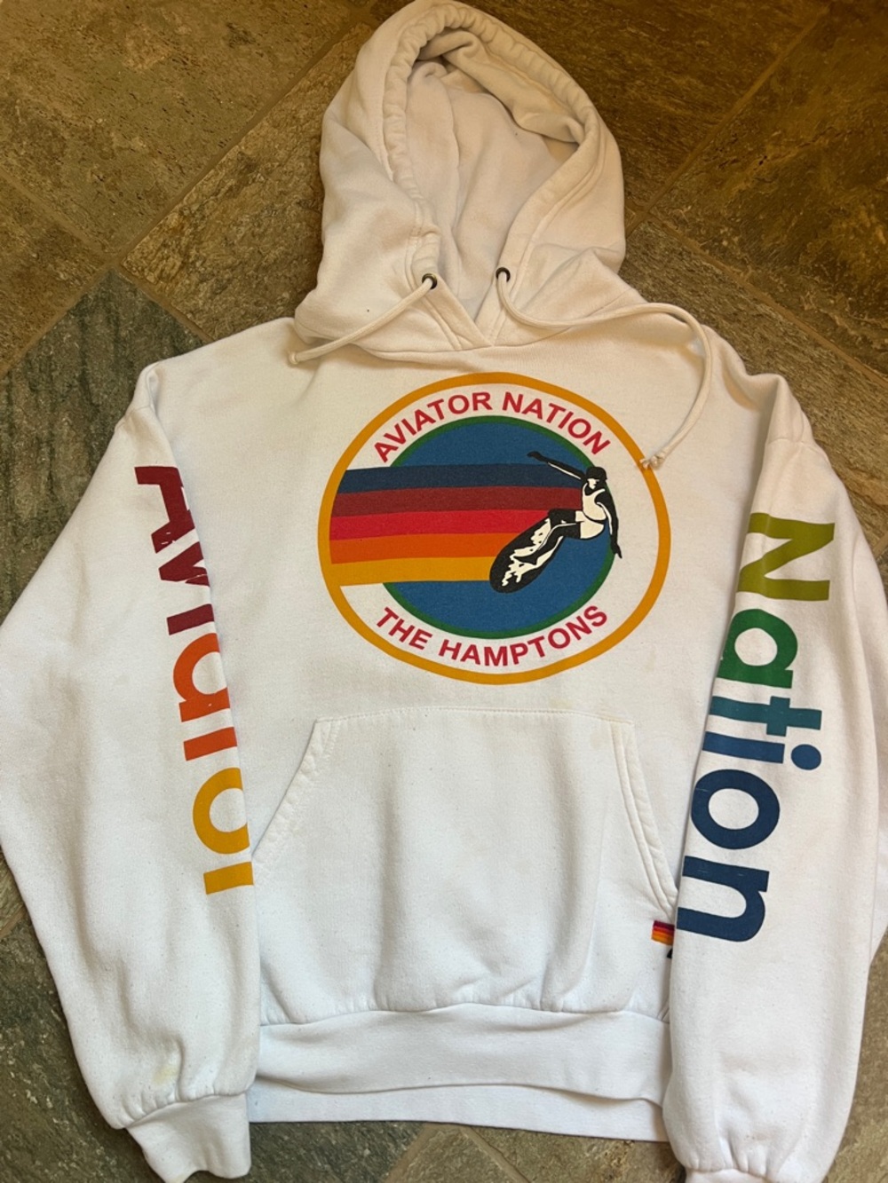 Aviator Nation The Hamptons White Hoodie Size XS
